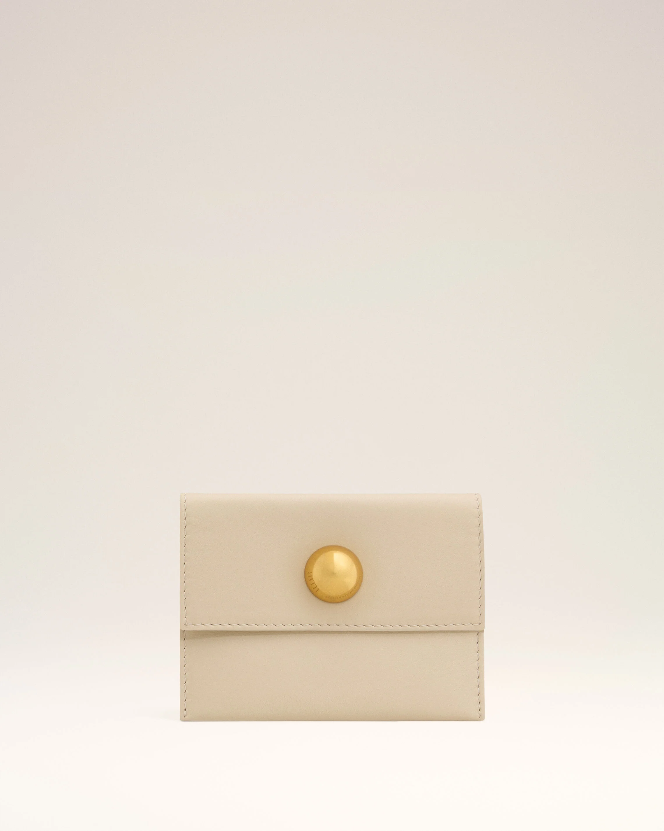 Porte-Cartes Beige Plié Carrousel En Cuir - Image 4