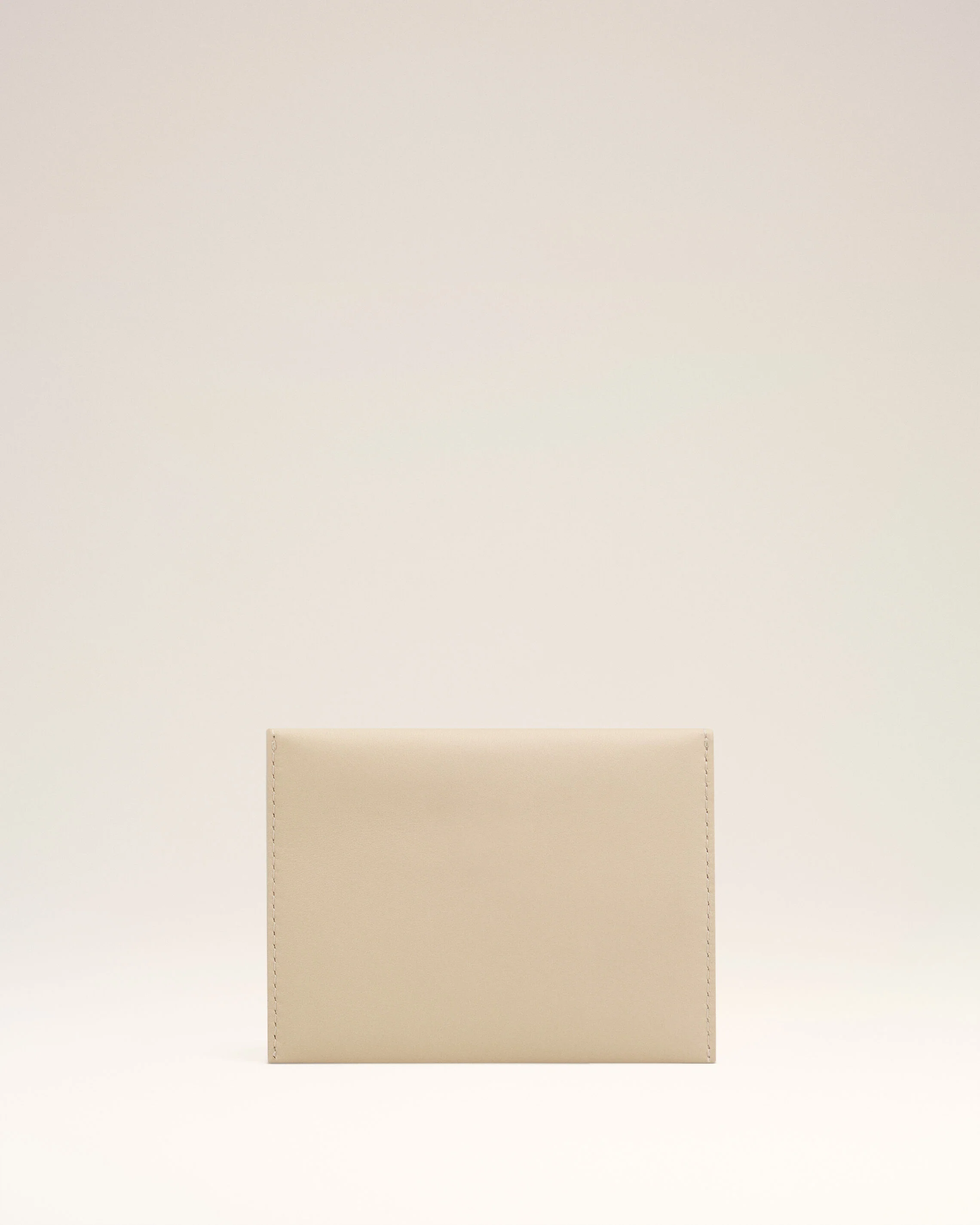 Porte-Cartes Beige Plié Carrousel En Cuir - Image 5